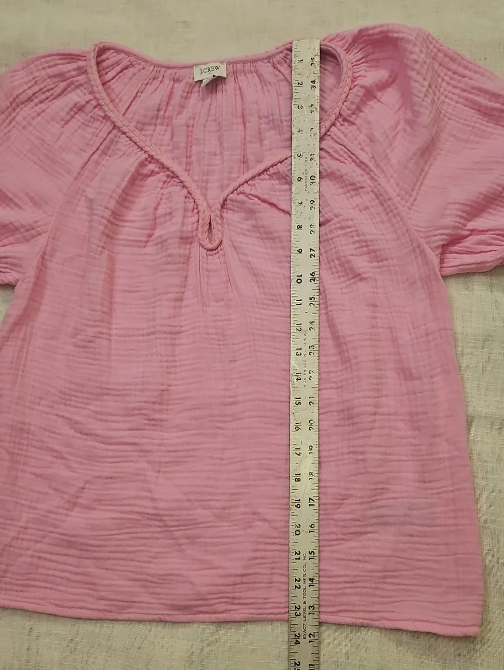 J CREW NWT 100% Gauzy Cotton Pink V Neck Size S